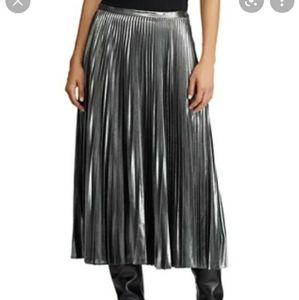 Lauren Ralph Lauren black metallic pleated skirt